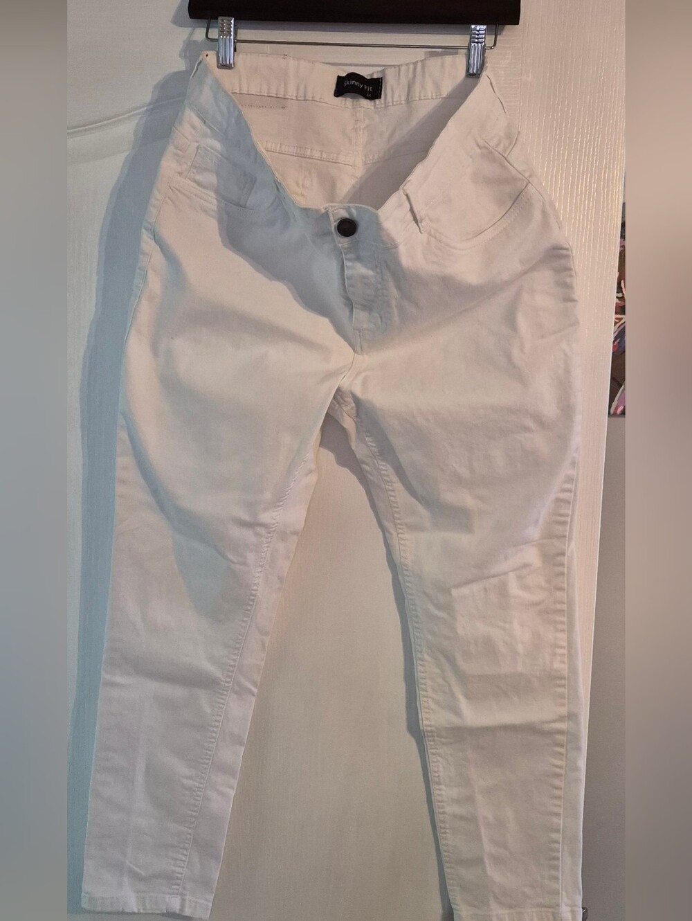 NY Collection White Skinny Jeans